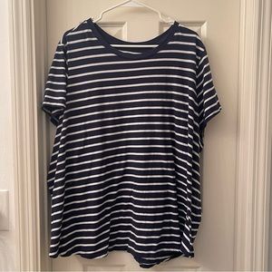 Navy & White Stripped Shirt
